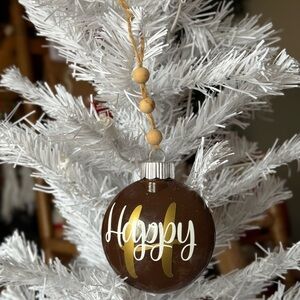 Festive Brown Ornament with Gold Accents